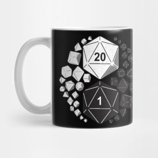 D20 Yin Yang DnD Dice Dungeons and Dragons Print Mug